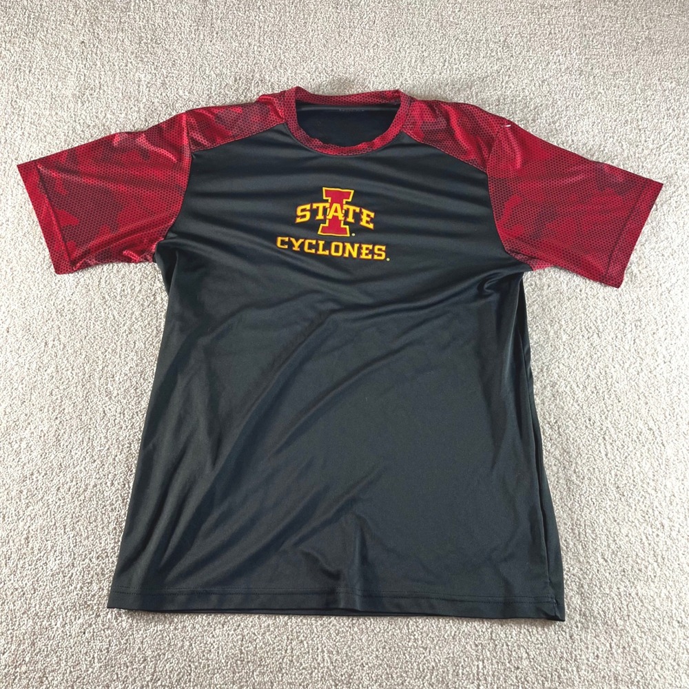 Sport-Tek Iowa State Cyclones Shirt Mens Medium Black Red Performance